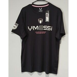 Messi Collection. "FOLLOW YOUR DREAMS AND NEVER GIVE UP". Black. Men Size L. NWT